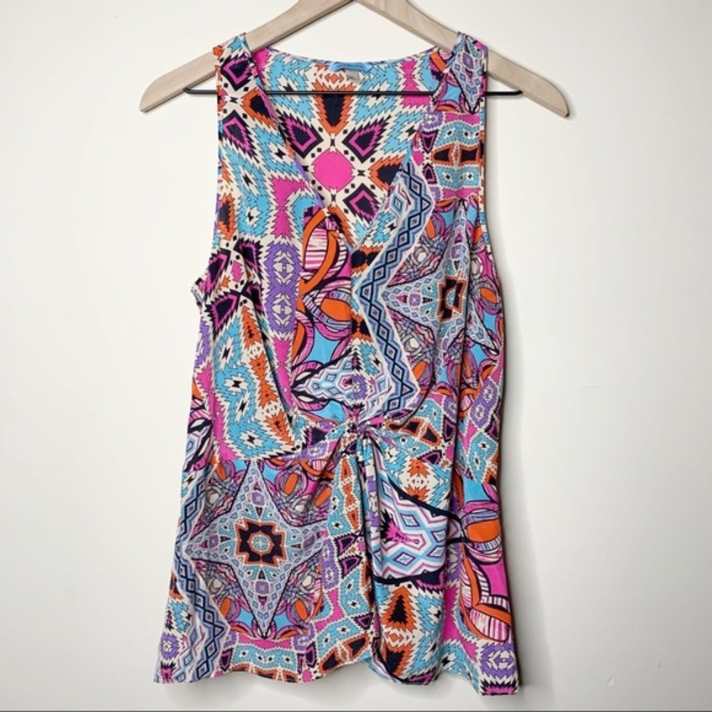 Anthropologie Leifnotes Glass Tile Silk Tank Top